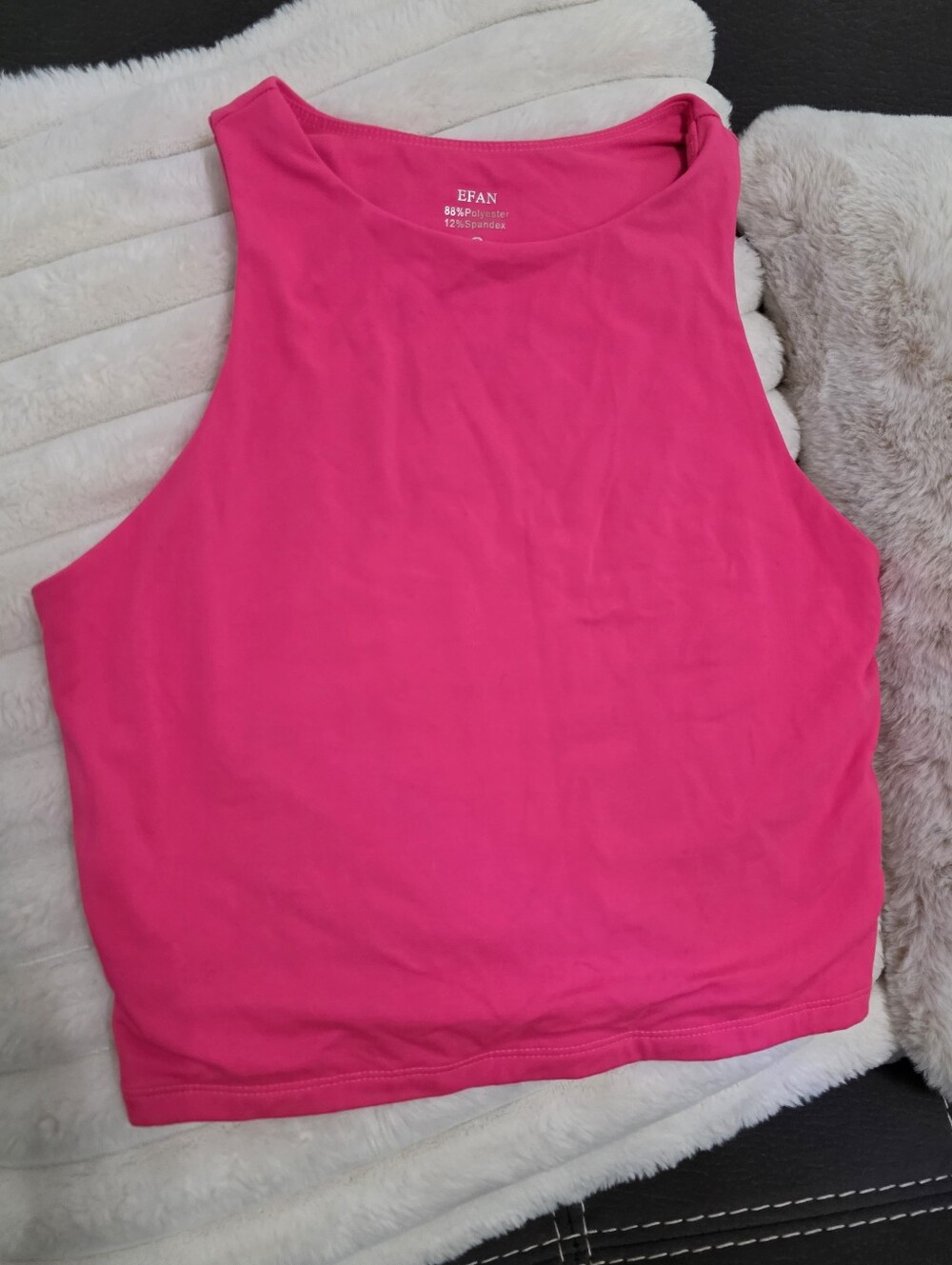 New! Bright Pink Sleeveless Crop Tank Top - Women's